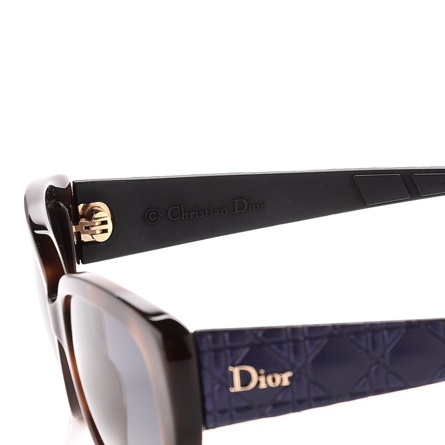 Christian Dior Lambskin Cannage Dior Lady 2R Sunglasses Havana Purple 5 of 8