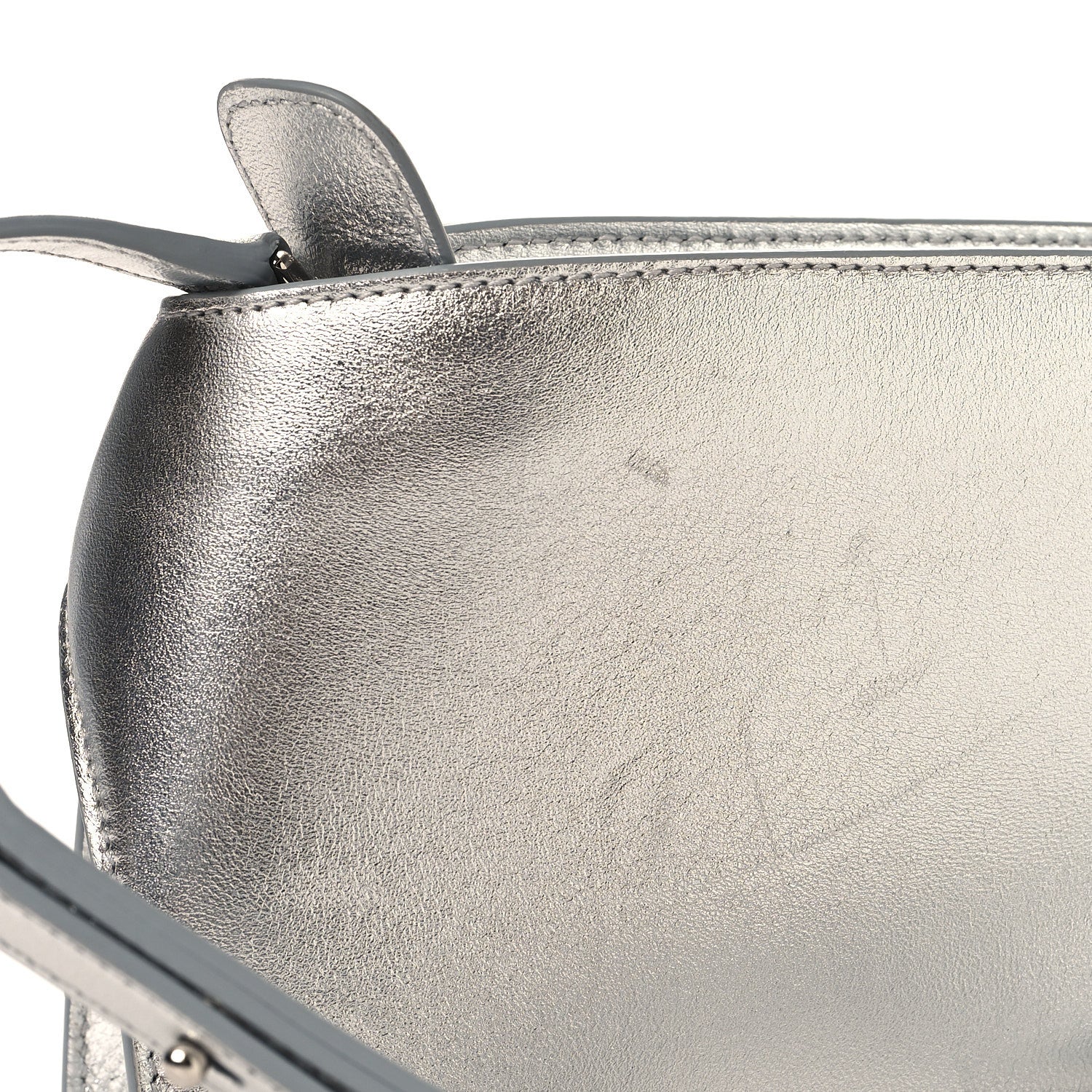 Salvatore Ferragamo Metallic Lambskin Mini Hug Crossbody Bag Argento 11 of 11