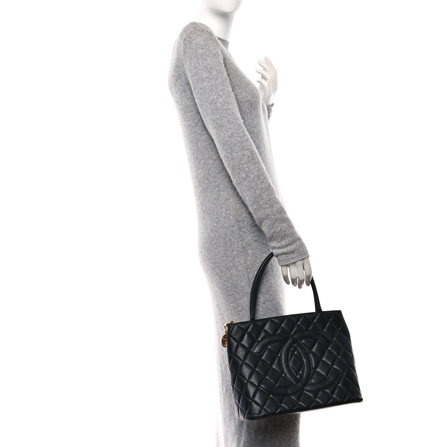 Chanel Lambskin Quilted Medallion Tote Black 3 of 10