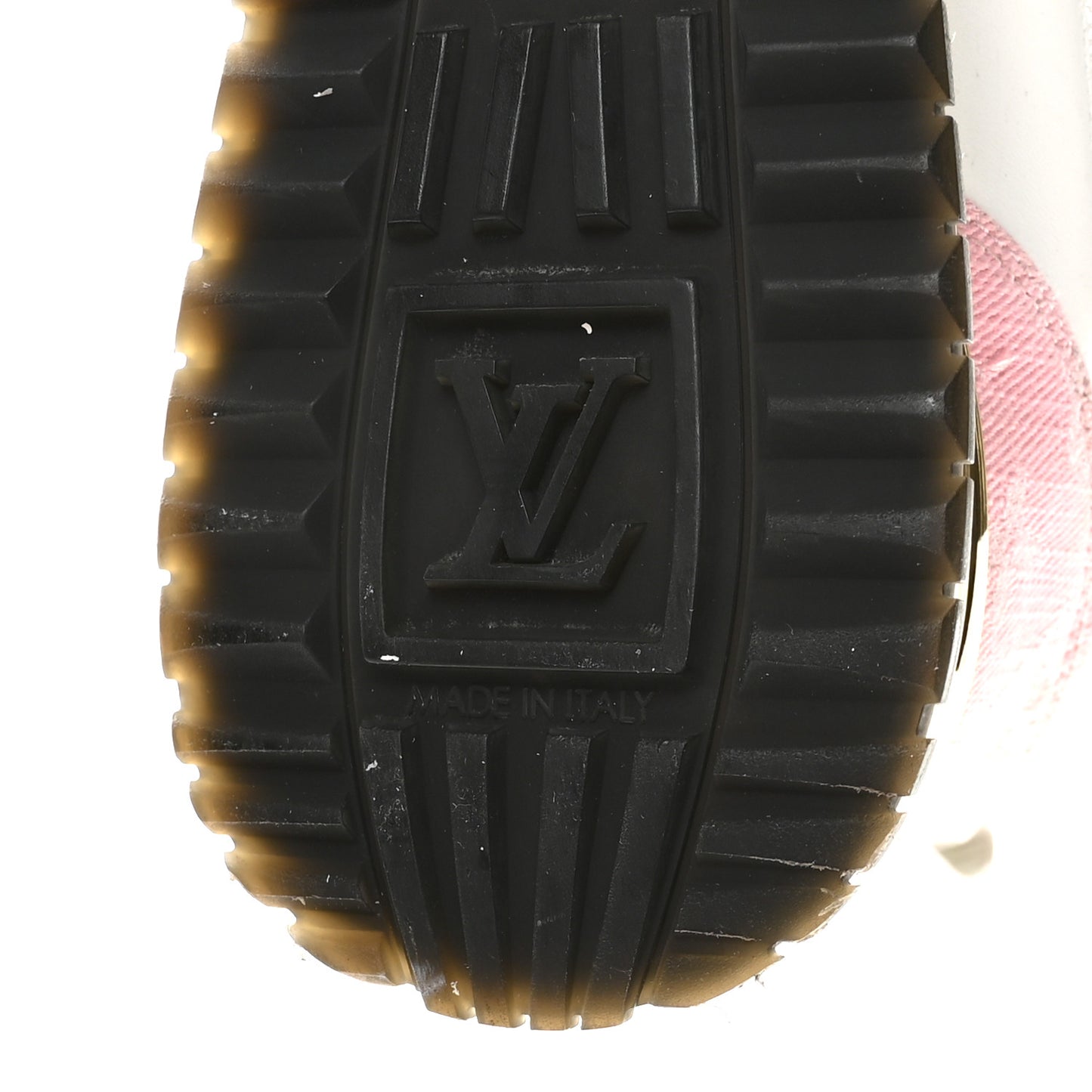 Calfskin Monogram Denim Run Away Sneakers 37.5 Pink