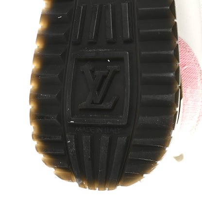 Louis Vuitton Calfskin Monogram Denim Run Away Sneakers 37.5 Pink 7 of 8