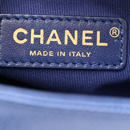 Chanel Caviar Large Carry Around Flap Bag Blue 6 of 15