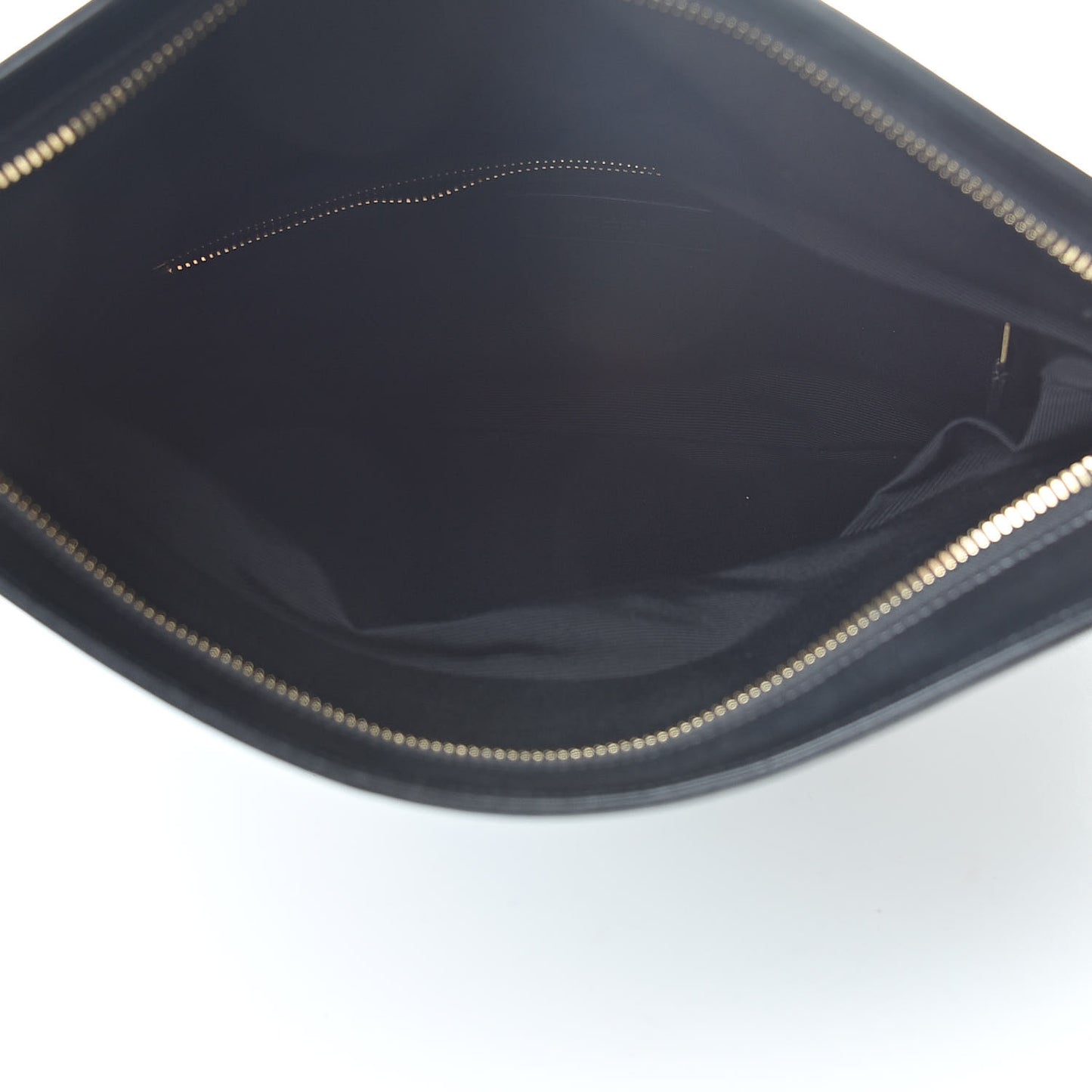 Smooth Calfskin Letters Fold-Over Clutch Black