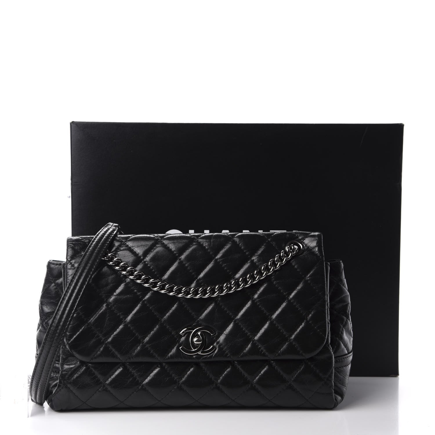 Chanel Glazed Calfskin Quilted Medium Lady Pearly Flap Black 13 of 13