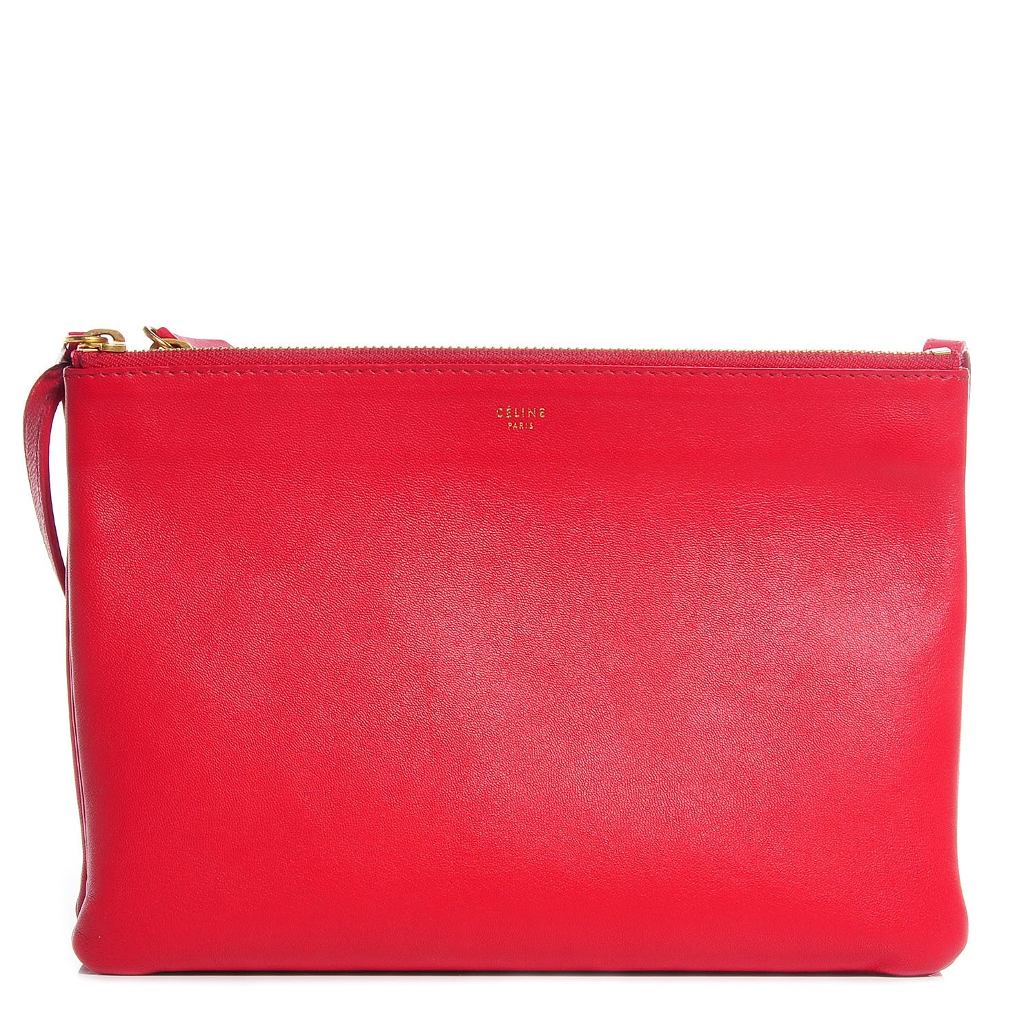 Celine Lambskin Large Trio Crossbody Bag Vermillion 1 of 8