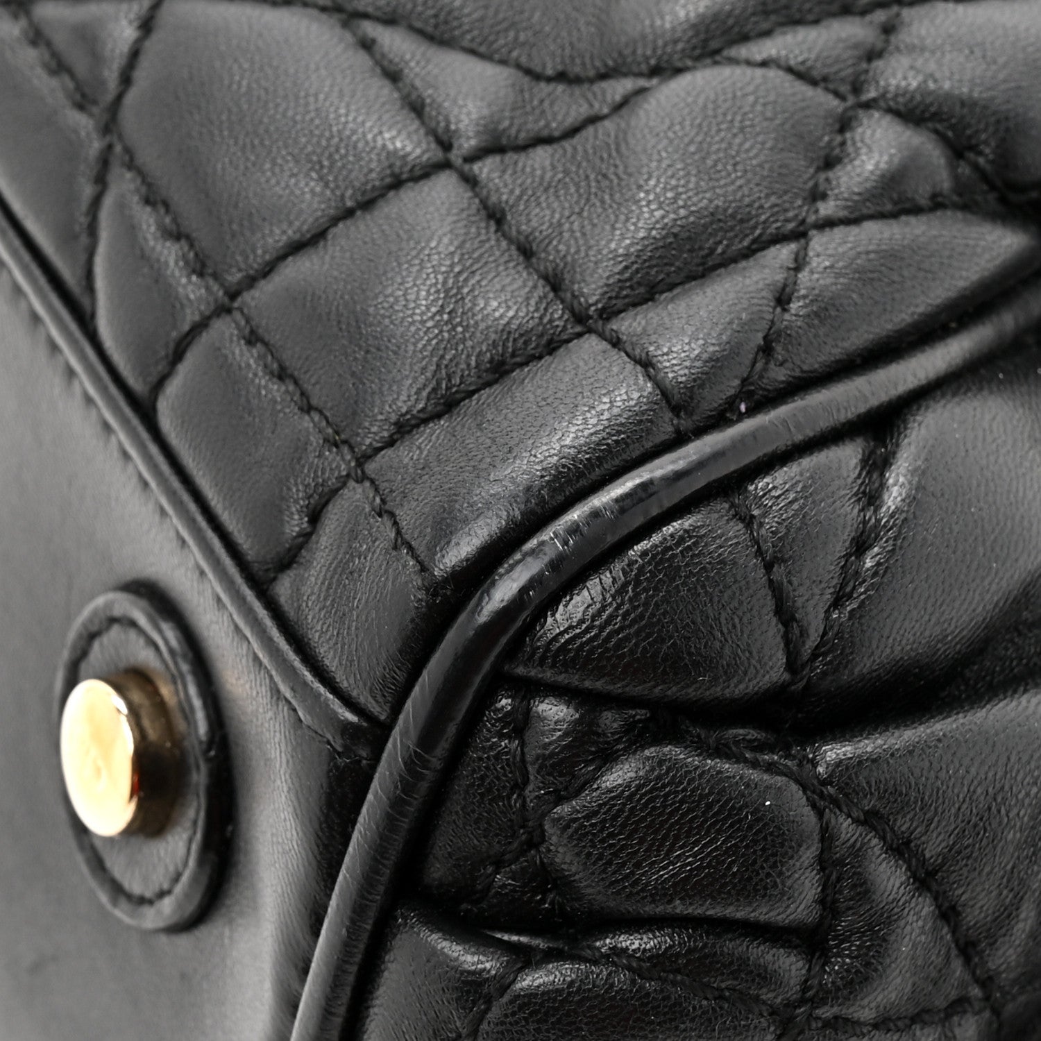 Christian Dior Lambskin Cannage Side Pocket Satchel Black 11 of 12