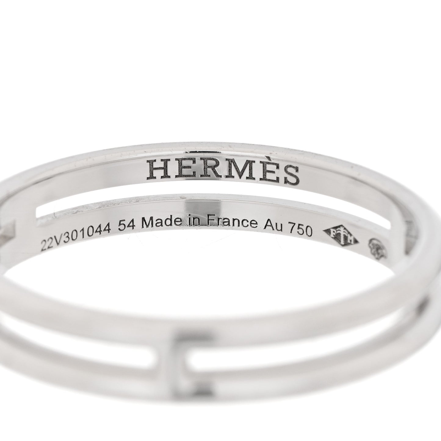 18K White Gold Ariane Wedding Band Ring 54 7