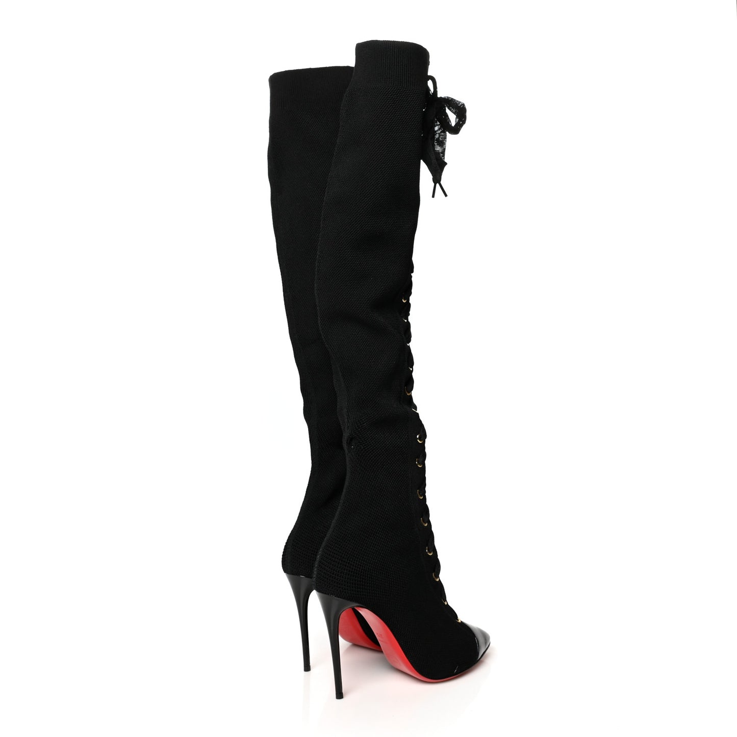 Patent Maille Tricot Frenchie 100 Sock Boots 37.5 Black