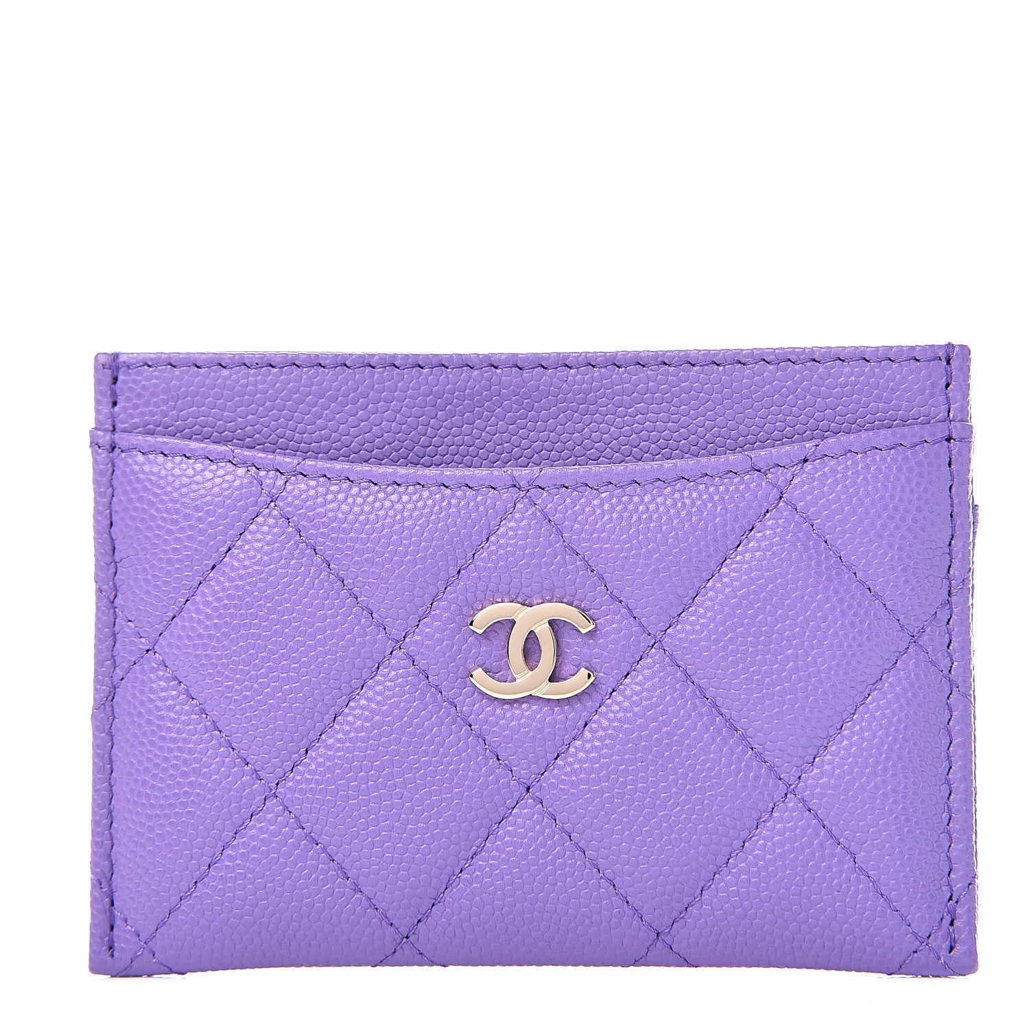 Chanel Caviar Quilted Card Holder Purple 1 of 9