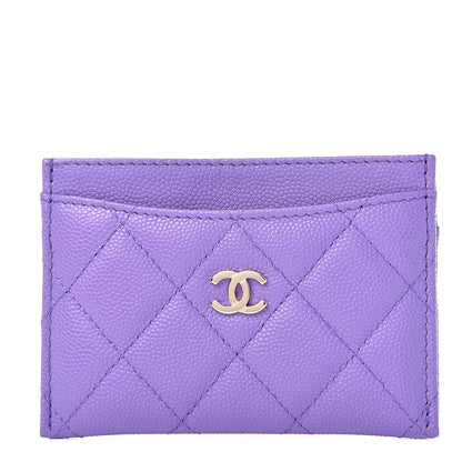 Chanel Caviar Quilted Card Holder Purple 1 of 9