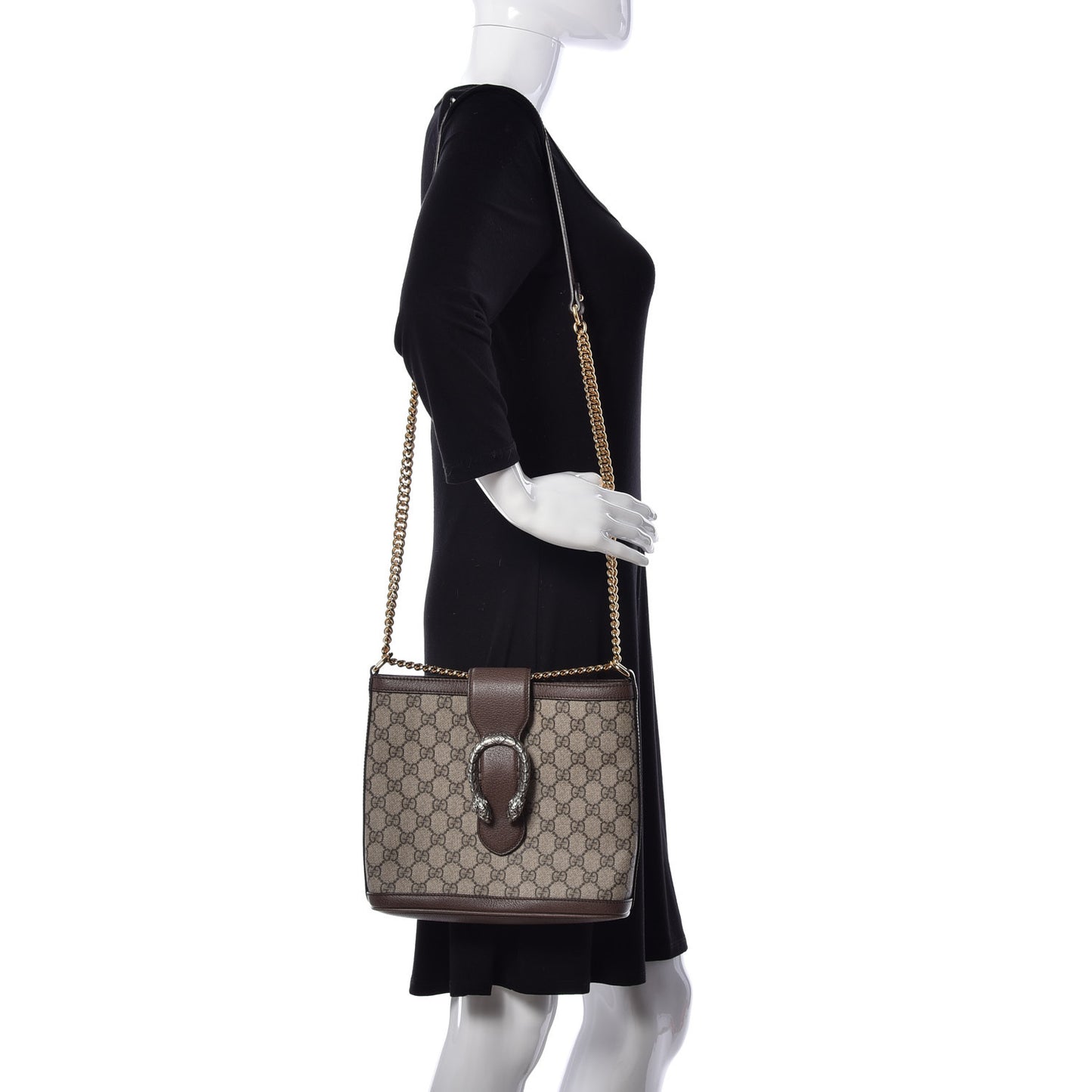 GG Supreme Monogram Medium Dionysus Bucket Bag Beige New Acero