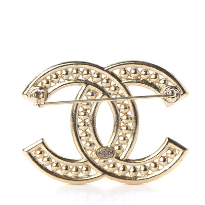 Chanel Pearl Crystal Baguette CC Brooch Gold 3 of 4