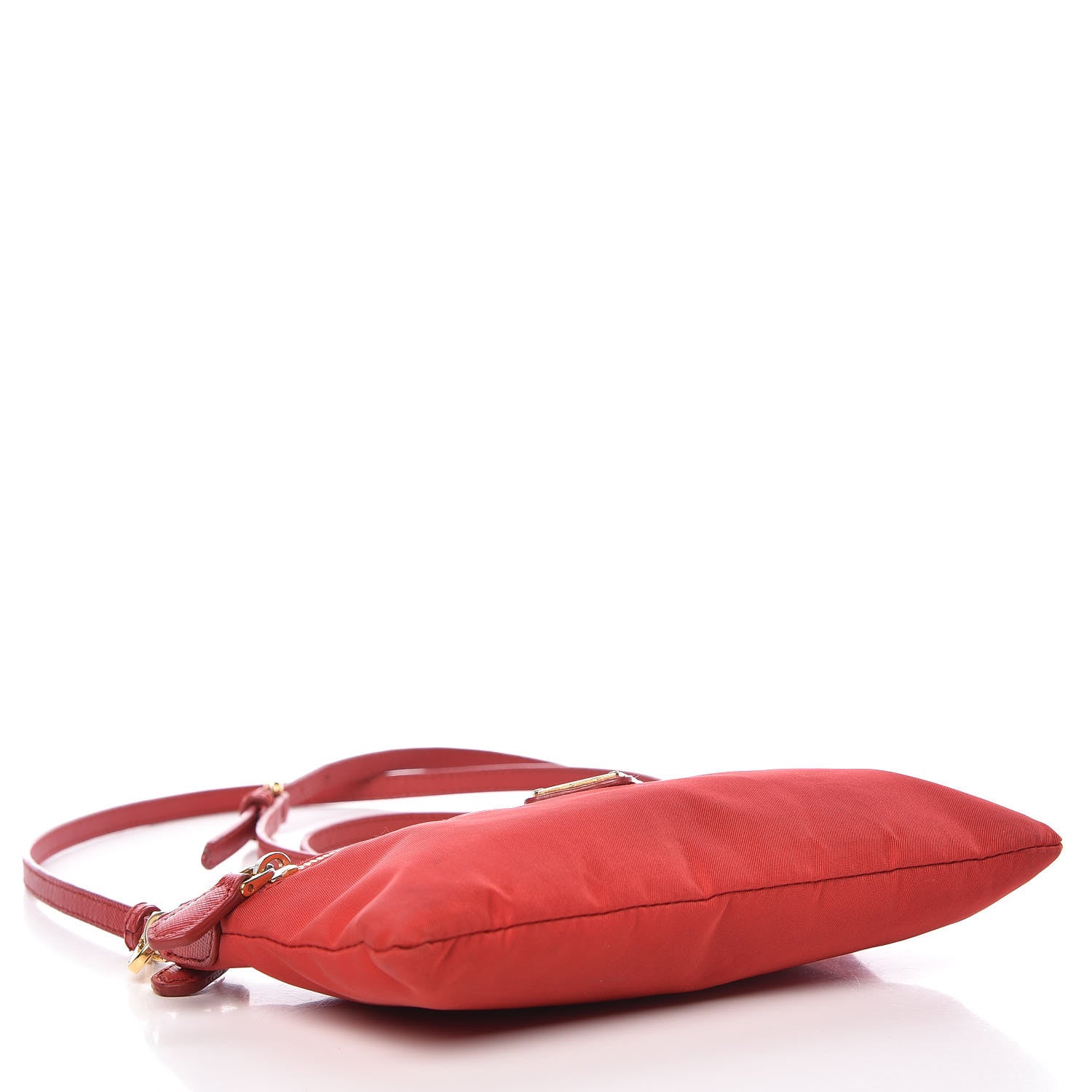 Prada Tessuto Nylon Saffiano Shoulder Bag Rosso 4 of 12