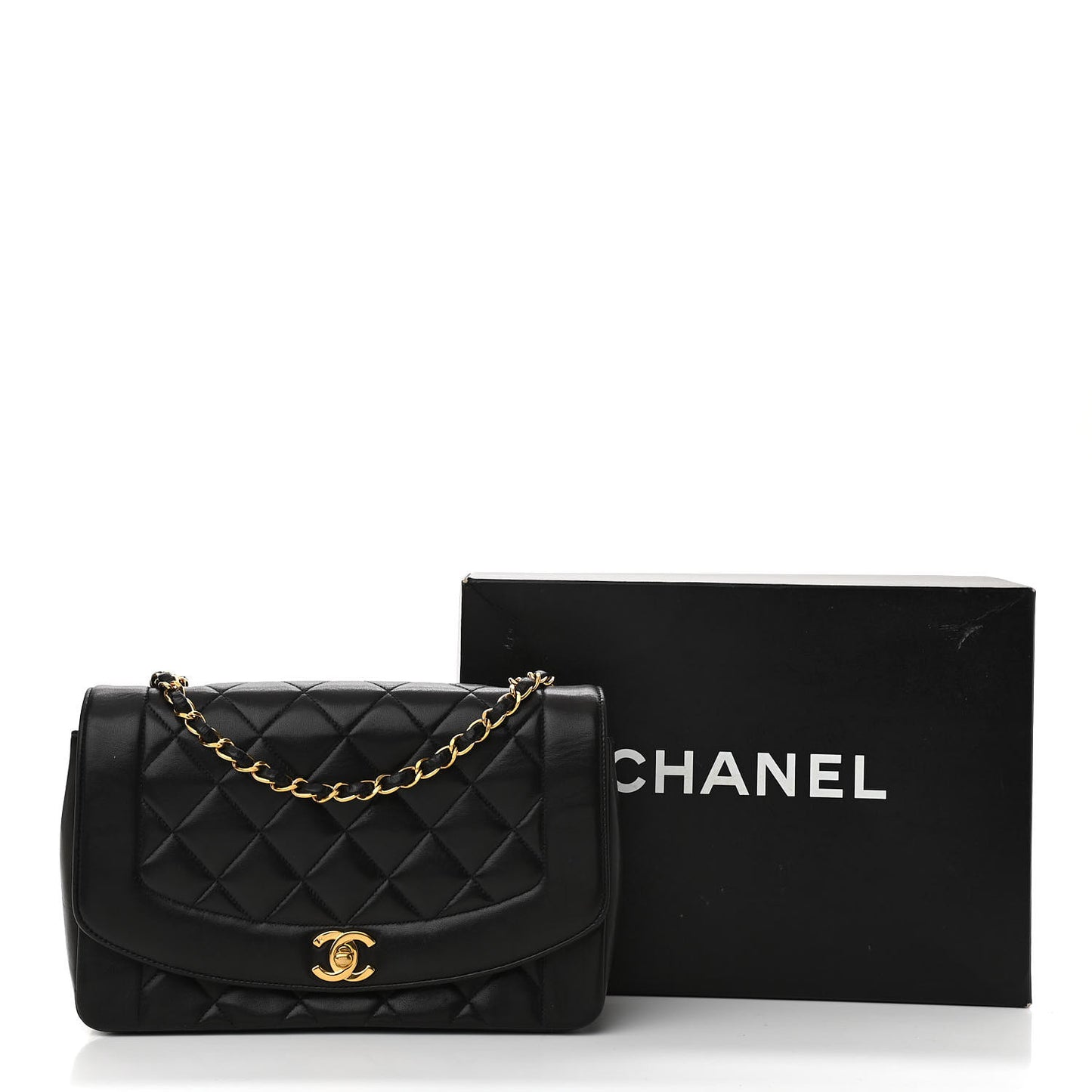Lambskin Quilted Medium Single Flap Black