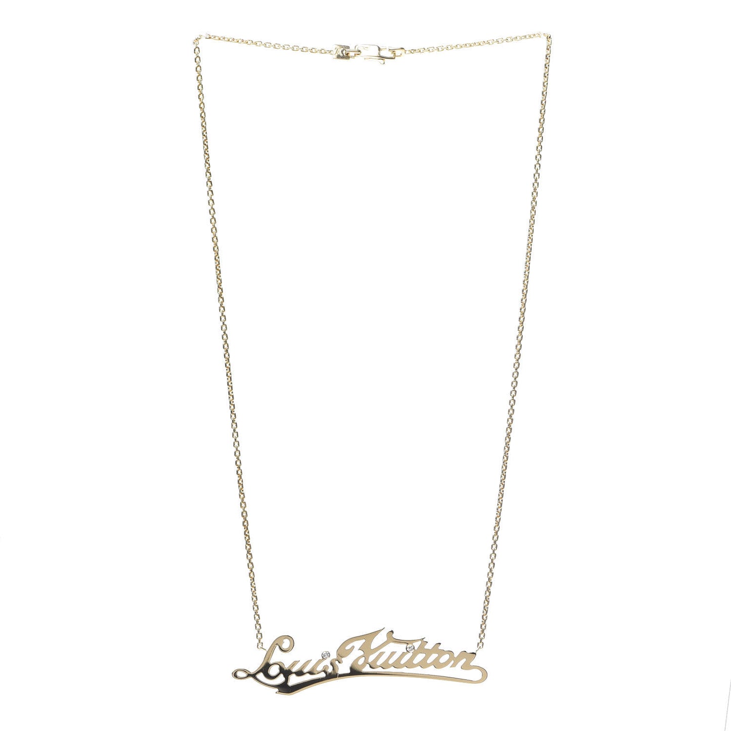18K Yellow Gold Diamond ID Nameplate Necklace