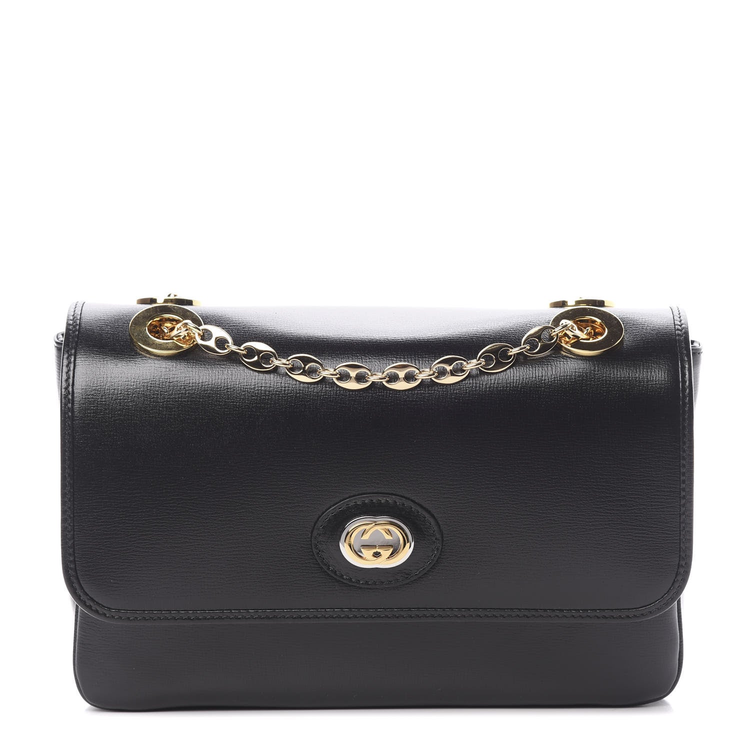 Gucci Azalea Calfskin Small Marina Chain Shoulder Bag Black 1 of 11