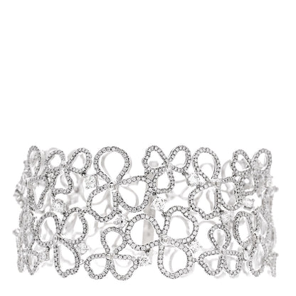 Tiffany Platinum Diamond Wide Paper Flowers Bracelet 1 of 4