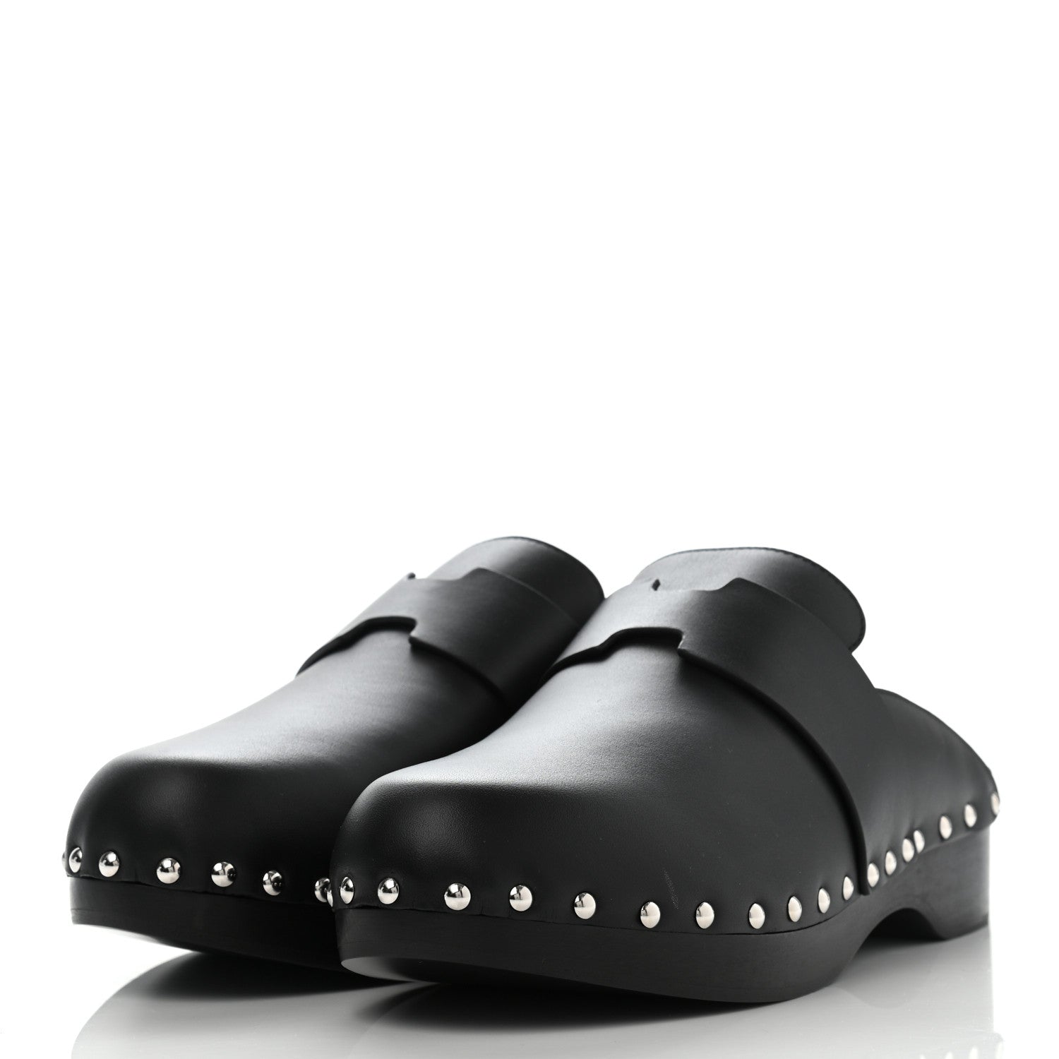 Hermes Calfskin Calya Mules 41 Black 3 of 10