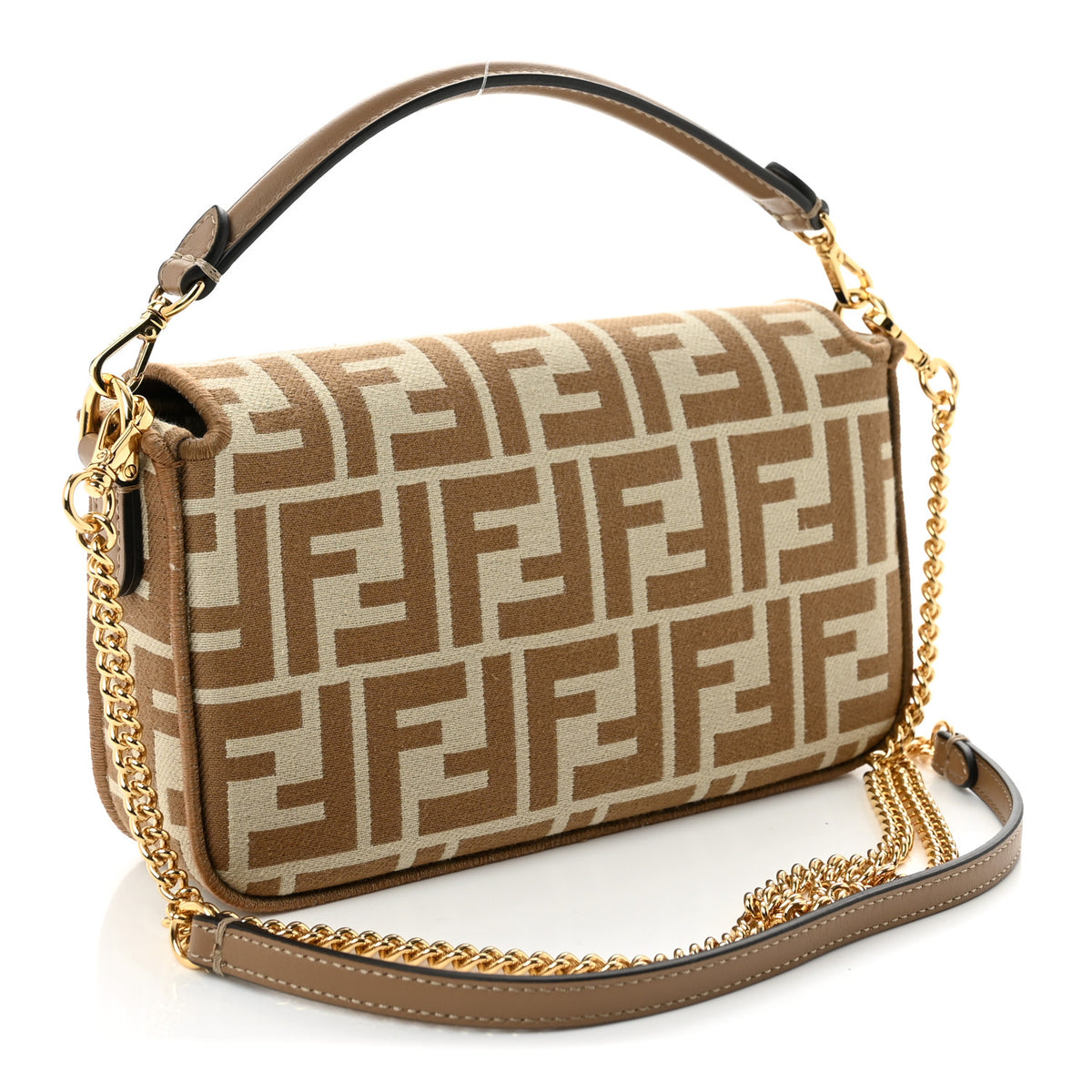 Fendi Fabric Jacquard FF 1974 Mini Baguette Beige Sand 3 of 11