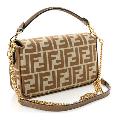 Fendi Fabric Jacquard FF 1974 Mini Baguette Beige Sand 3 of 11
