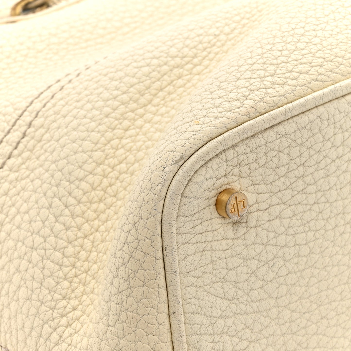Grained Calfskin Globe Shoulder Bag Ivory