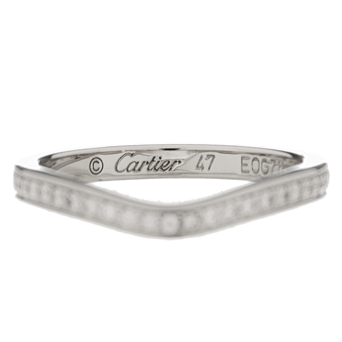 Platinum Diamond Ballerine Wedding Band Ring 47 4