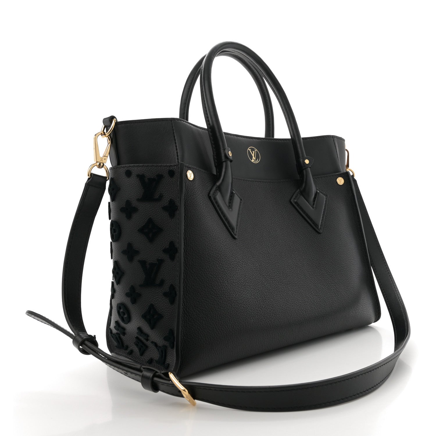 Louis Vuitton Calfskin Monogram Tufting On My Side Black 3 of 13