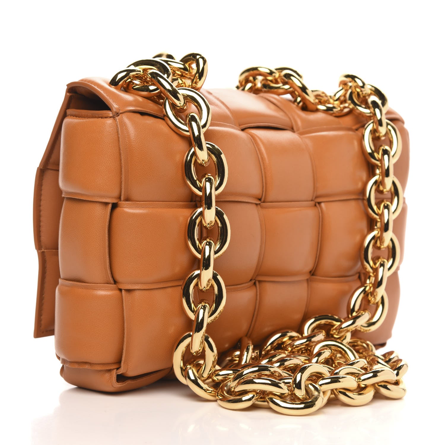 Bottega Veneta Lambskin Maxi Intreccio Padded Chain Cassette Crossbody Bag Clay 3 of 9