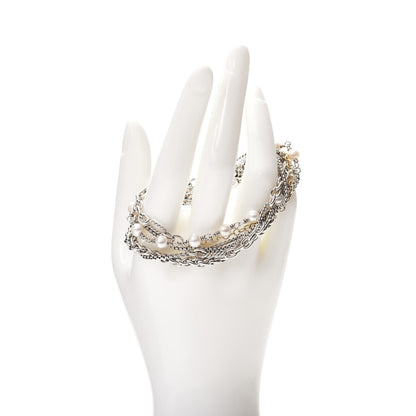 David Yurman Sterling Silver 18K Yellow Gold Pearl Multi Strand Bracelet 2 of 4