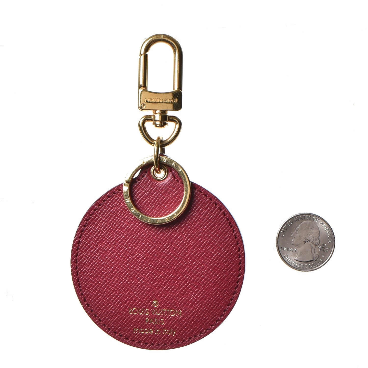 Louis Vuitton Monogram Illustre Multi V Bag Charm Key Ring Fuchsia 3 of 6