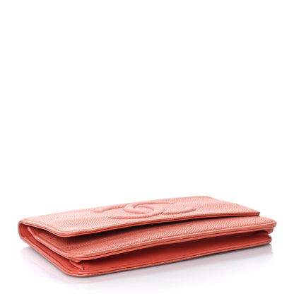 Chanel Caviar Timeless CC Wallet On Chain WOC Coral 4 of 17