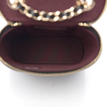 Chanel Caviar Quilted Small Vertical Coco Beauty Vanity Case With Chain Black 4 of 9