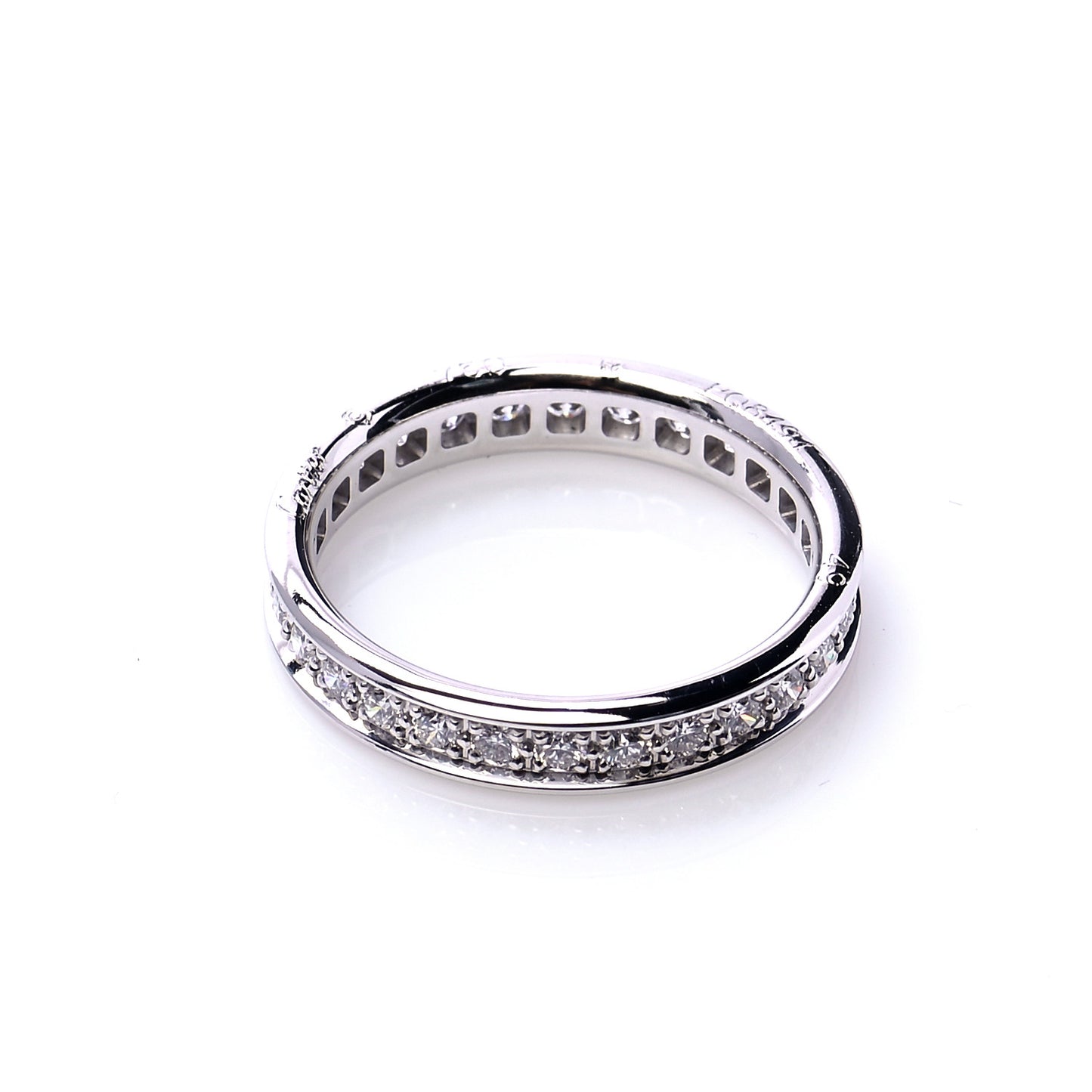 18K White Gold Diamond Ballerine Wedding Band Ring 49 5