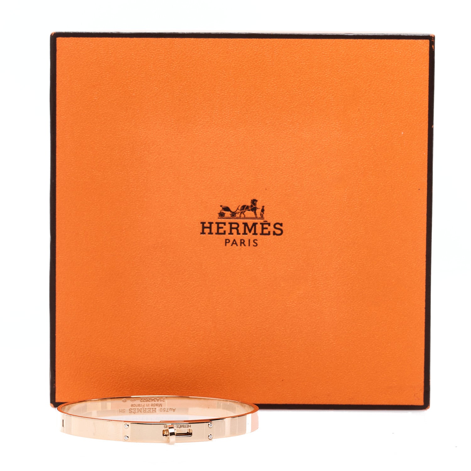 Hermes 18K Rose Gold Diamond PM Kelly Bracelet SH 4 of 4