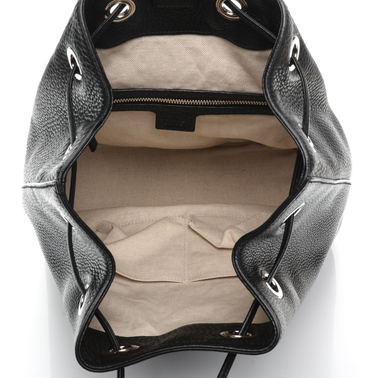 Gucci Pebbled Calfskin Small Soho Drawstring Backpack Black 5 of 6