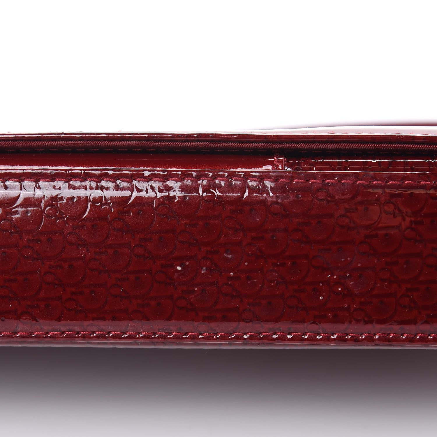 Christian Dior Patent Trotter Maris Pearl Shoulder Bag Dark Red 8 of 11