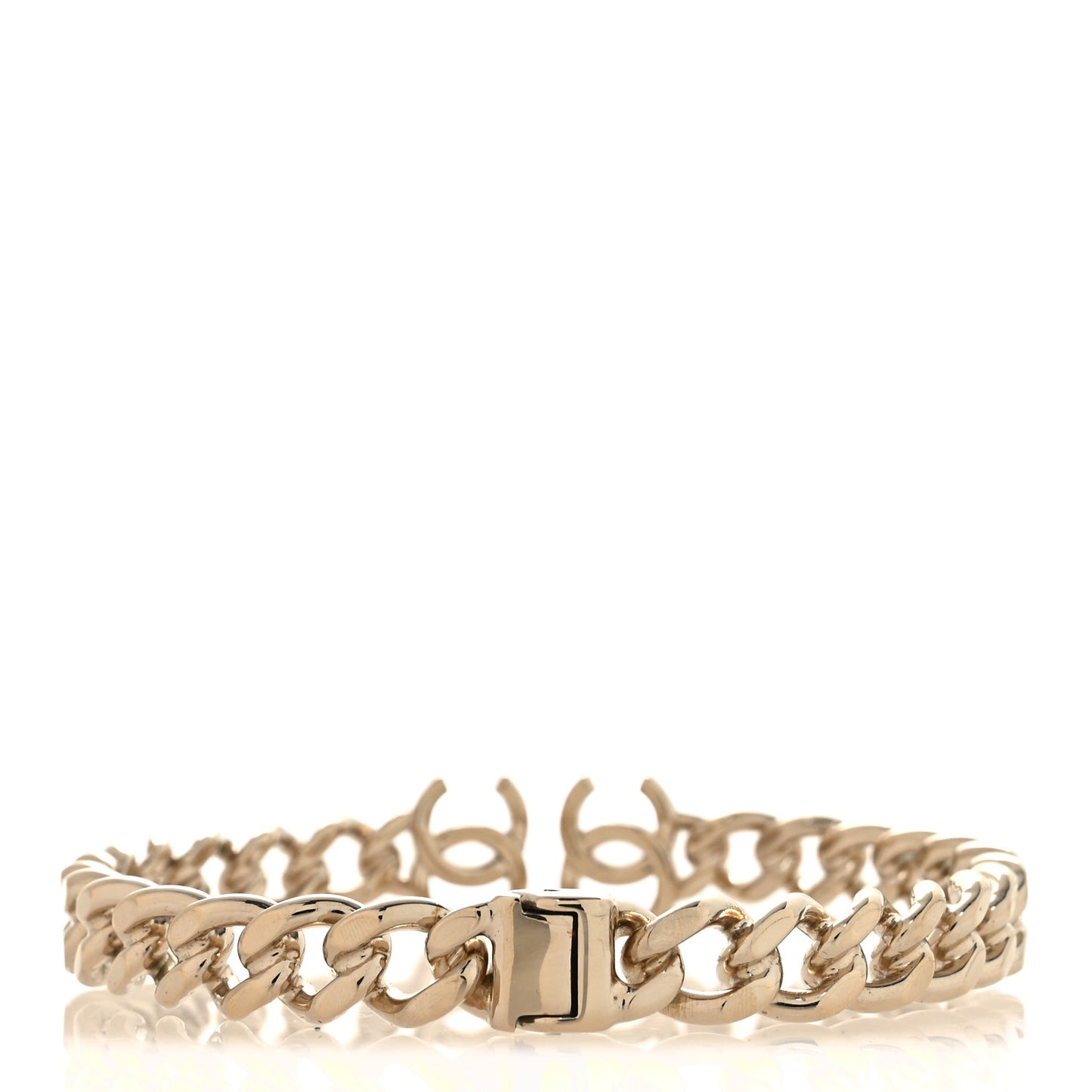 Metal CC Chain Link Choker Necklace S Gold