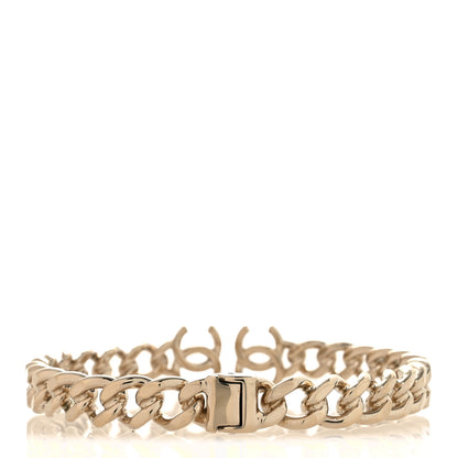 Chanel Metal CC Chain Link Choker Necklace S Gold 3 of 5