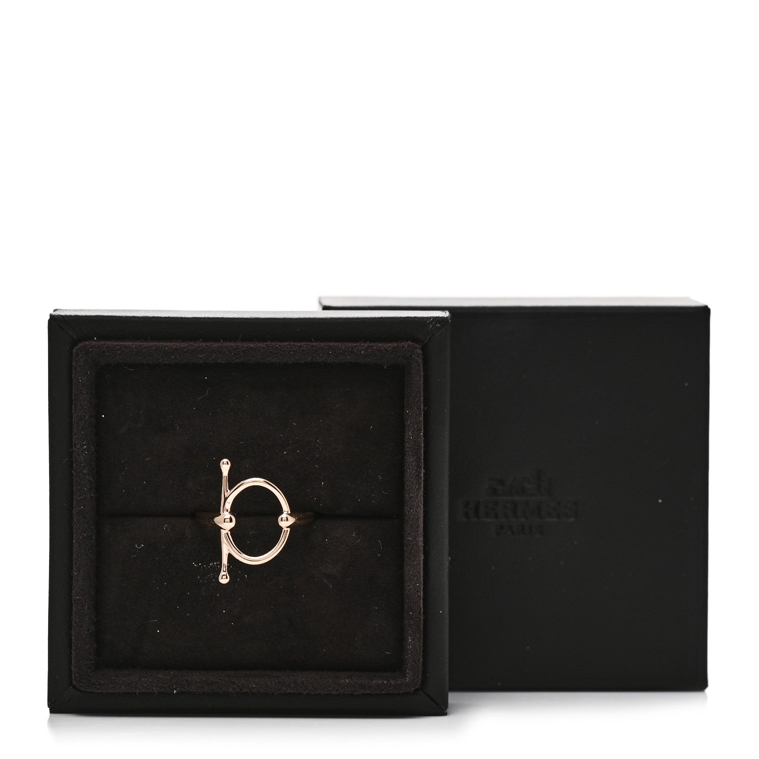 Hermes 18K Rose Gold PM Filet d'Or Ring 54 6.75 7 of 7