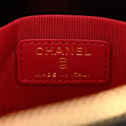 Chanel Shiny Goatskin Quilted Small Chanel 19 Pouch With Handle Black 6 of 7