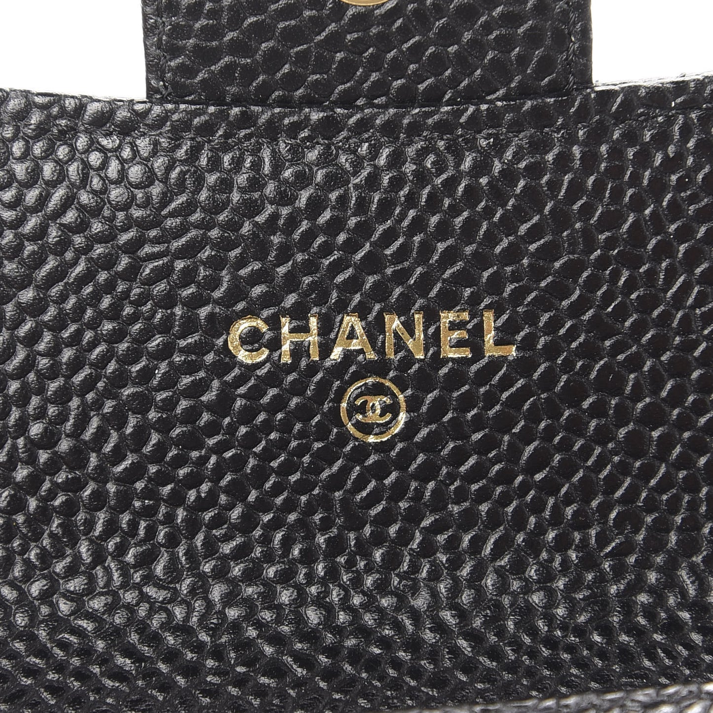 Caviar Quilted Flap Card Holder Black