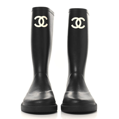 Chanel Caoutchouk CC High Boots 40 Black 2 of 7