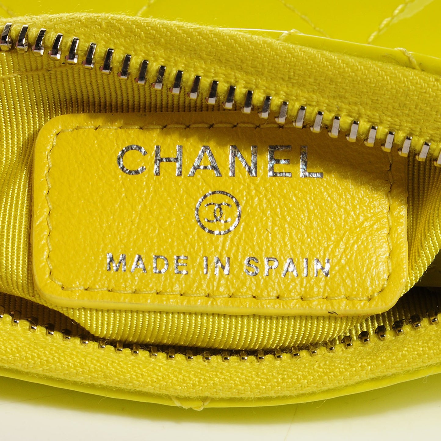 Patent Quilted Key Holder Case Yellow