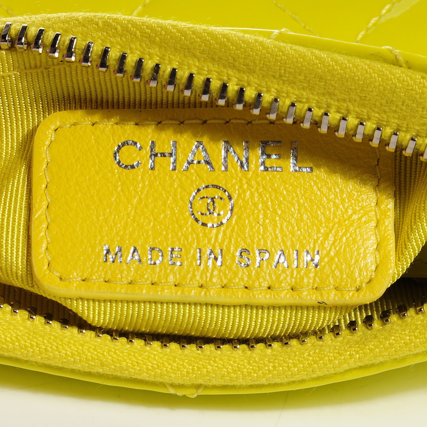 Chanel Patent Quilted Key Holder Case Yellow 7 of 8