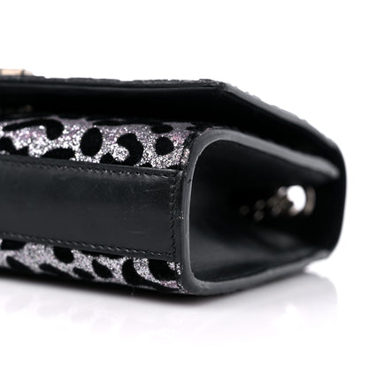 Saint Laurent Glitter Leopard Small Monogram Kate Tassel Satchel Platine Black 9 of 12