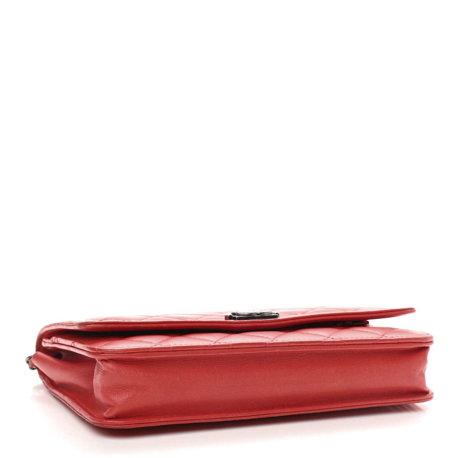 Chanel Lambskin Quilted Boy Wallet On Chain WOC Red 4 of 10