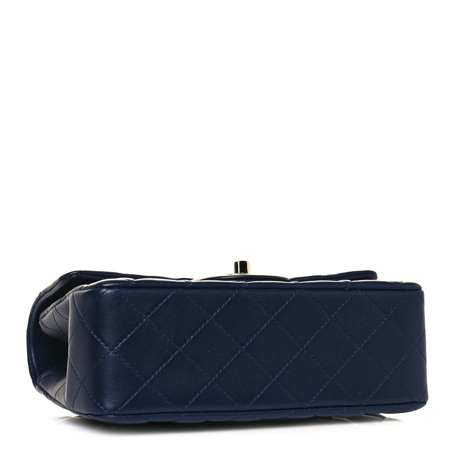 Chanel Lambskin Quilted Mini Top Handle Rectangular Flap Navy Blue 4 of 12