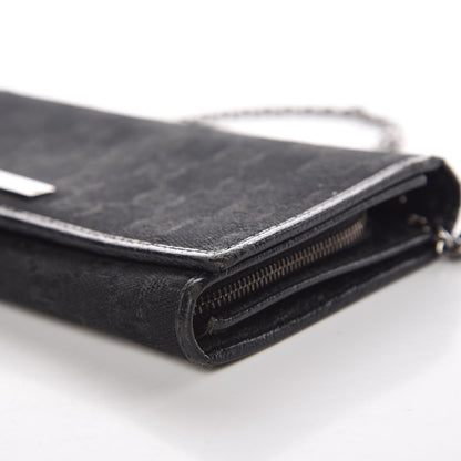 Gucci Monogram Metal Bar Chain Wallet Black 14 of 19