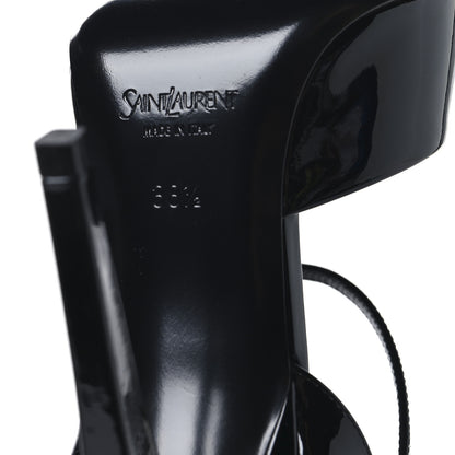 Saint Laurent Patent Calfskin La Scandale 110 Sandals 38.5 Black 8 of 10