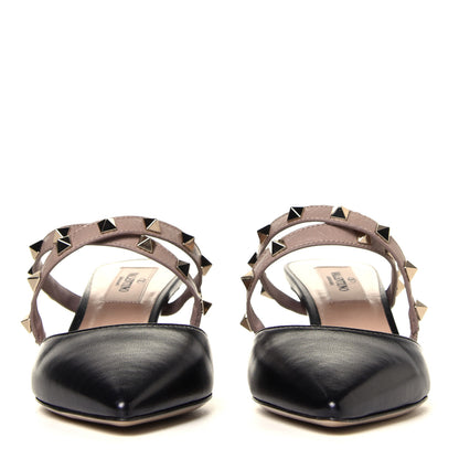 Valentino Garavani Nappa Rockstud Criss Cross 55mm Mules 35 Black Poudre 2 of 7